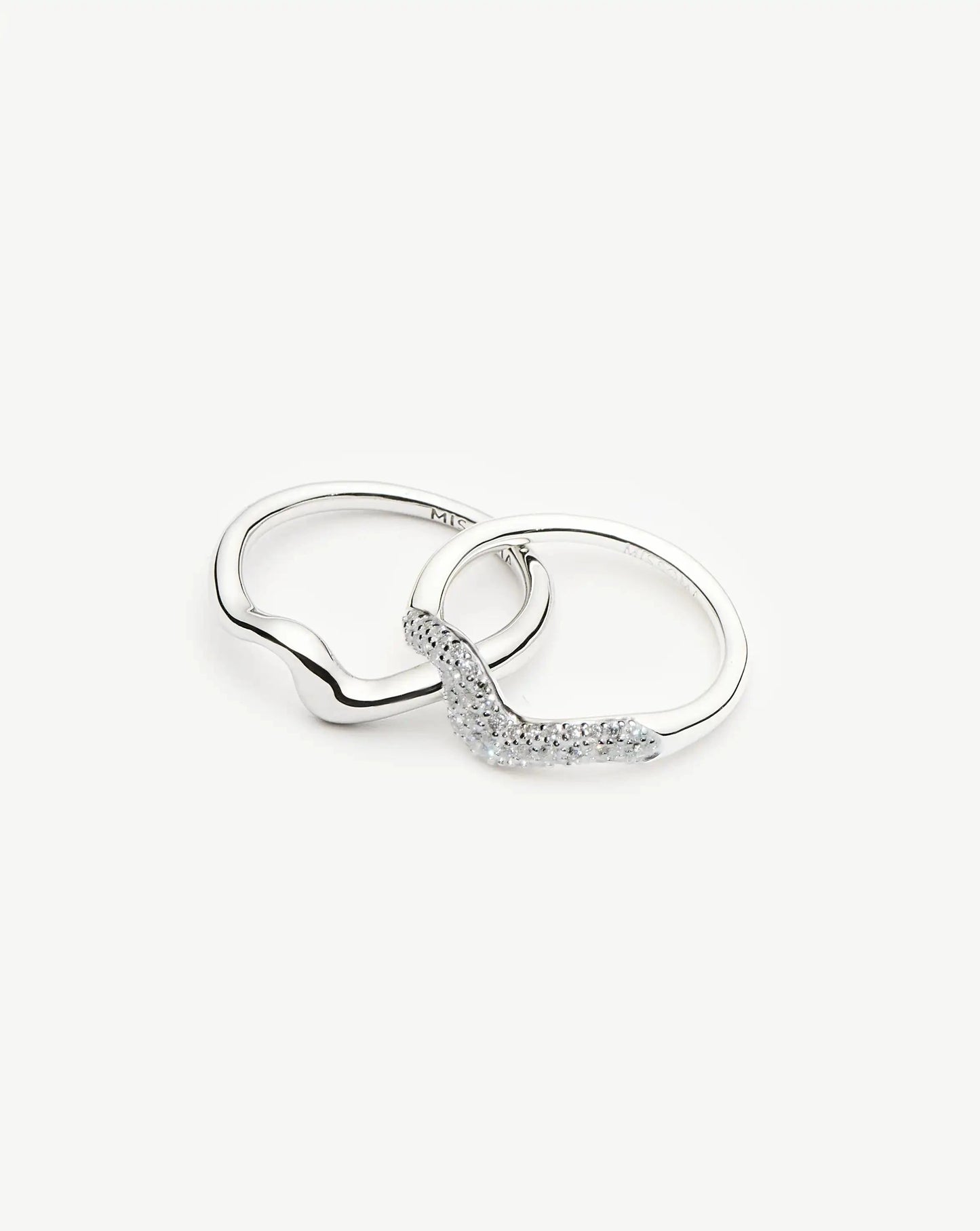 Molten Stacking Ring Set | Sterling Silver Layering Sets Missoma
