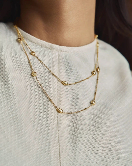 Molten Teardrop Multi Charm Wraparound Necklace | 18ct Gold Plated Necklaces Missoma