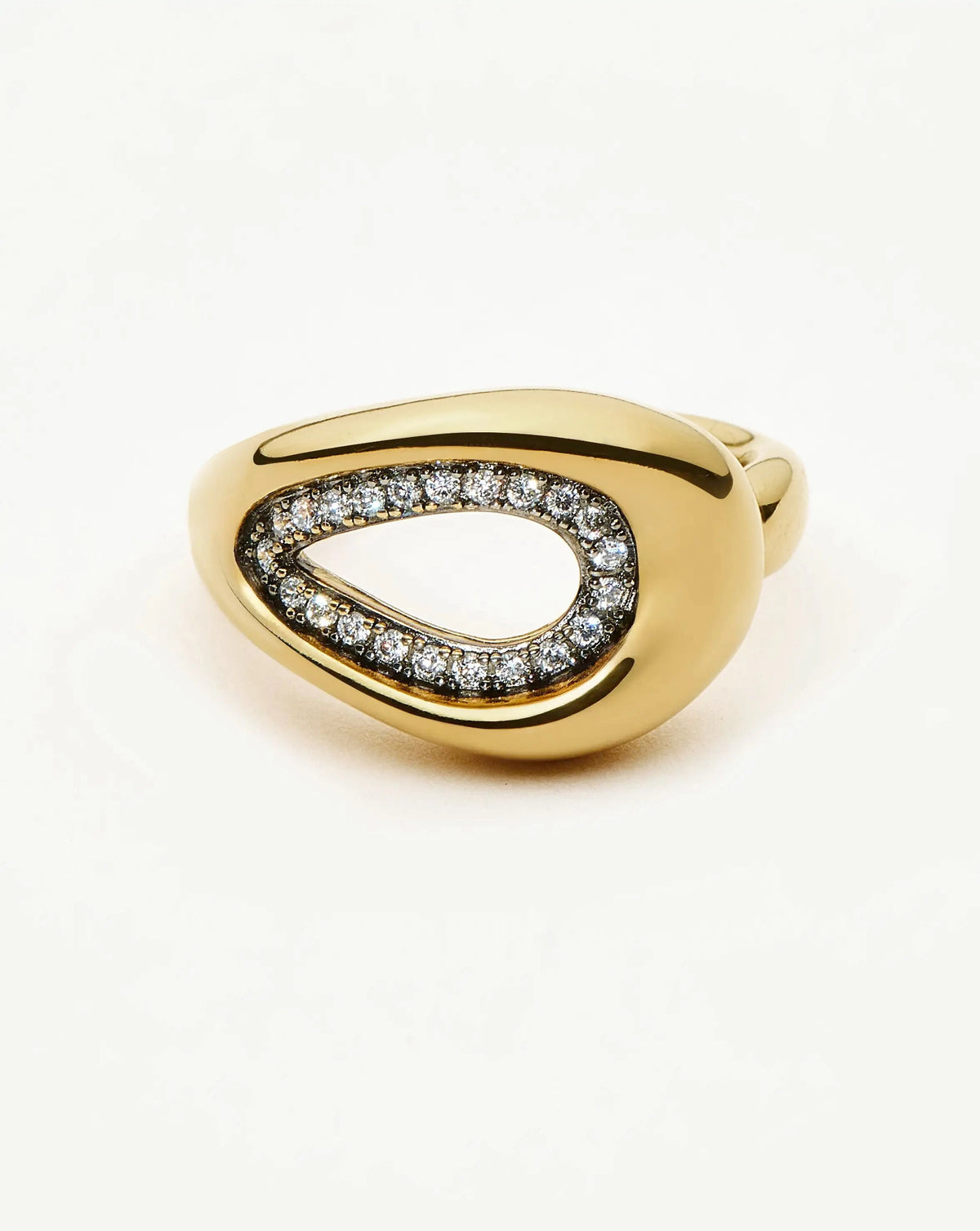 Molten Teardrop Pavé Cocktail Ring | 18ct Gold Plated/Cubic Zirconia Rings Missoma