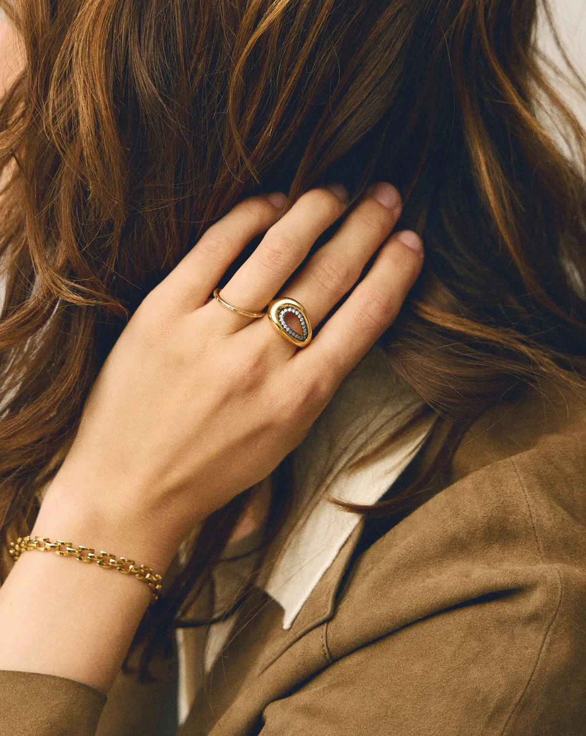 Molten Teardrop Pavé Cocktail Ring | 18ct Gold Plated/Cubic Zirconia Rings Missoma