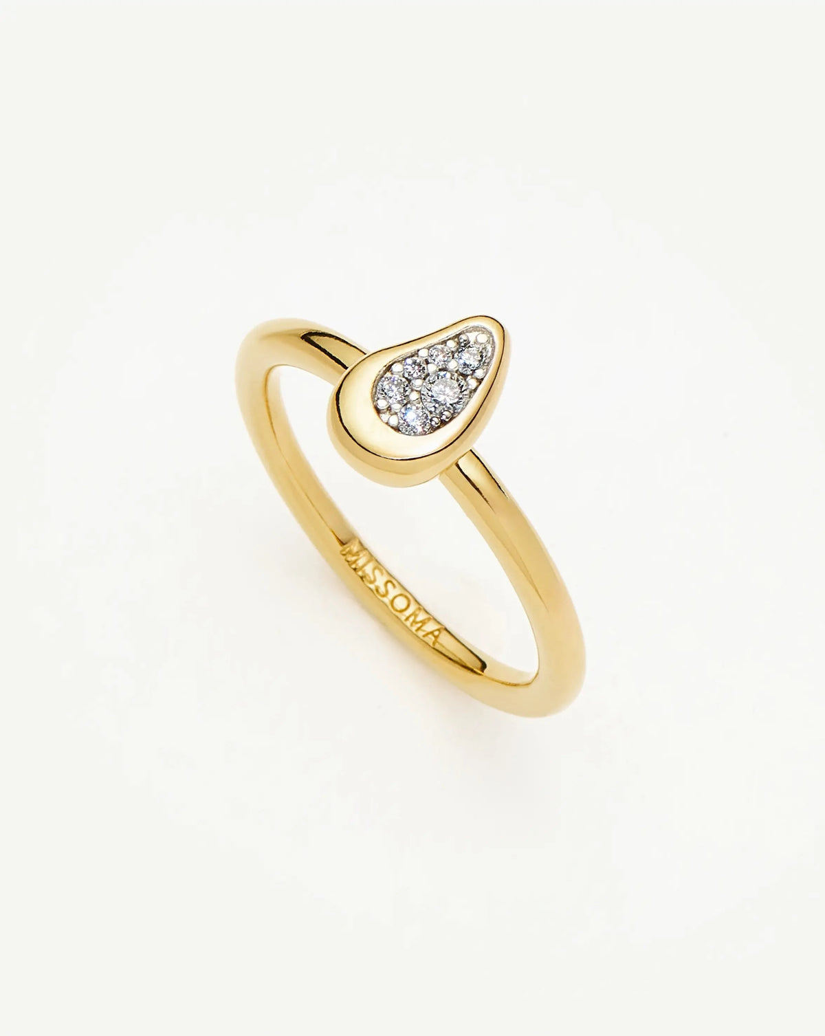 Molten Teardrop Pavé Ring | 18ct Gold Plated/Cubic Zirconia Rings Missoma
