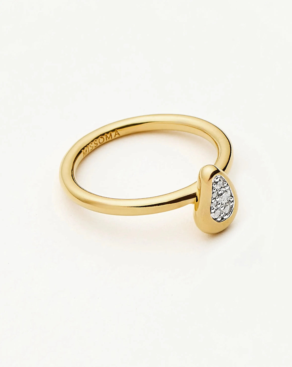 Molten Teardrop Pavé Ring | 18ct Gold Plated/Cubic Zirconia Rings Missoma