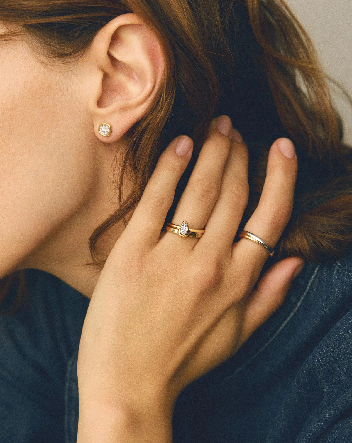 Molten Teardrop Pavé Ring | 18ct Gold Plated/Cubic Zirconia Rings Missoma
