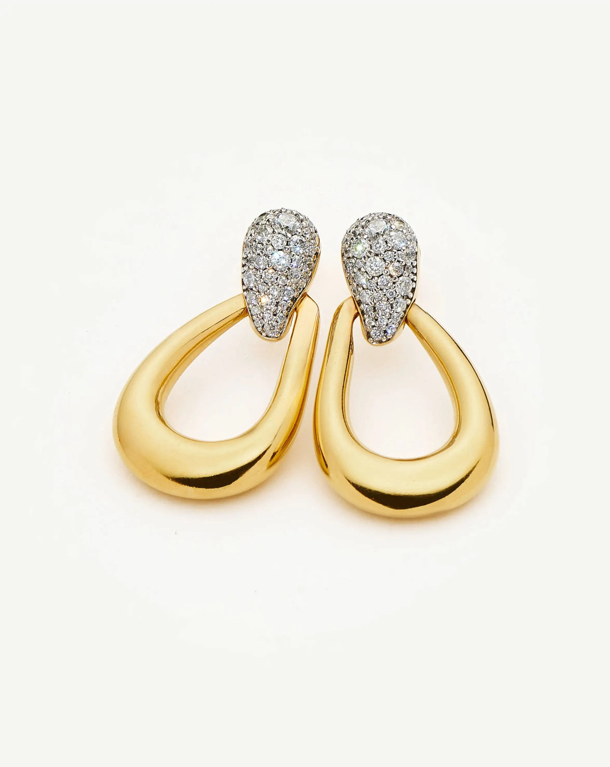 Molten Teardrop Pavé Statement Stud Earrings | 18ct Gold Plated/Cubic Zirconia Earrings Missoma