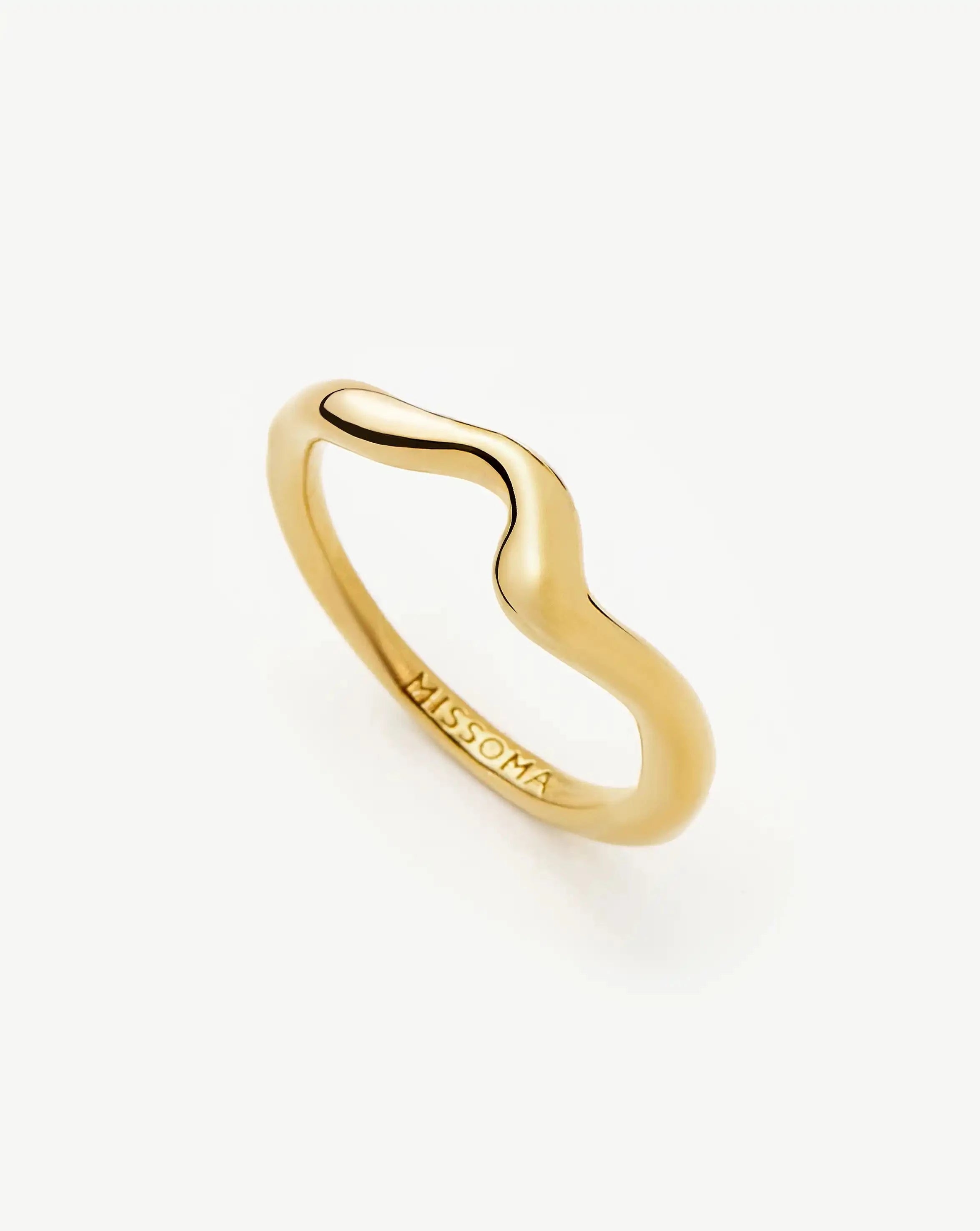 Molten Wave Stacking Ring - 18ct Gold Vermeil | Missoma