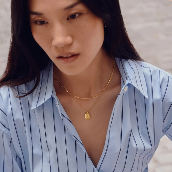 November Birthstone Necklace & Charm Earrings Set | 18ct Gold Vermeil/Citrine Necklaces Missoma