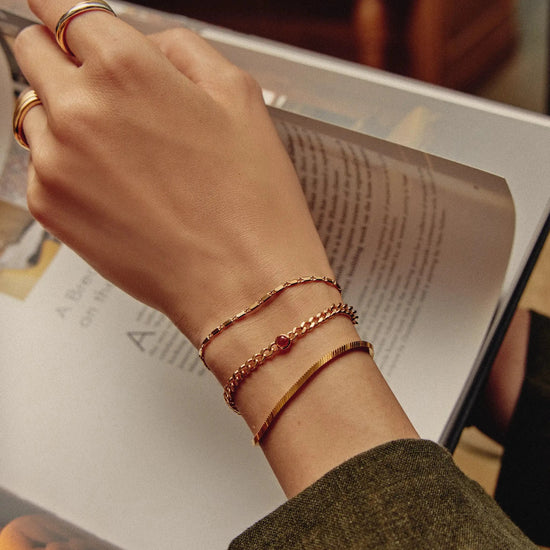 October Birthstone Chain Bracelet | 18ct Gold Plated Vermeil/Pink Tourmaline Bracelets Missoma