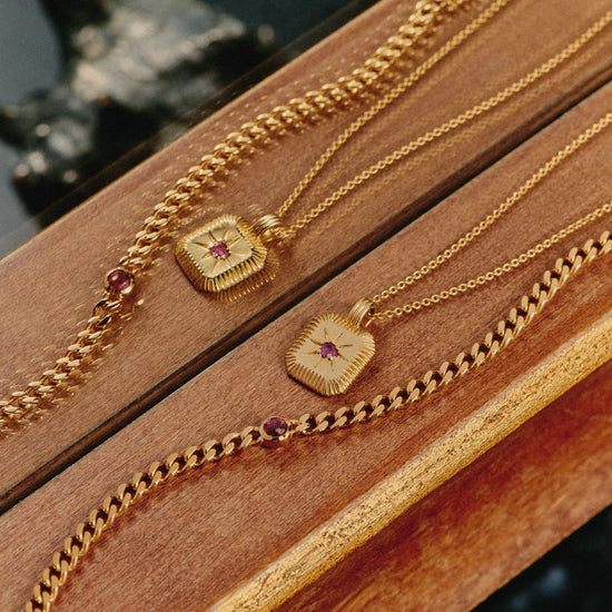 October Birthstone Pendant Necklace | 18ct Gold Vermeil/Pink Tourmaline Necklaces Missoma