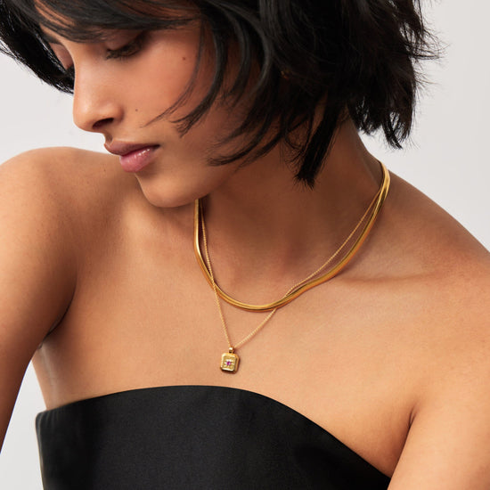 October Birthstone Pendant Necklace | 18ct Gold Vermeil/Pink Tourmaline Necklaces Missoma