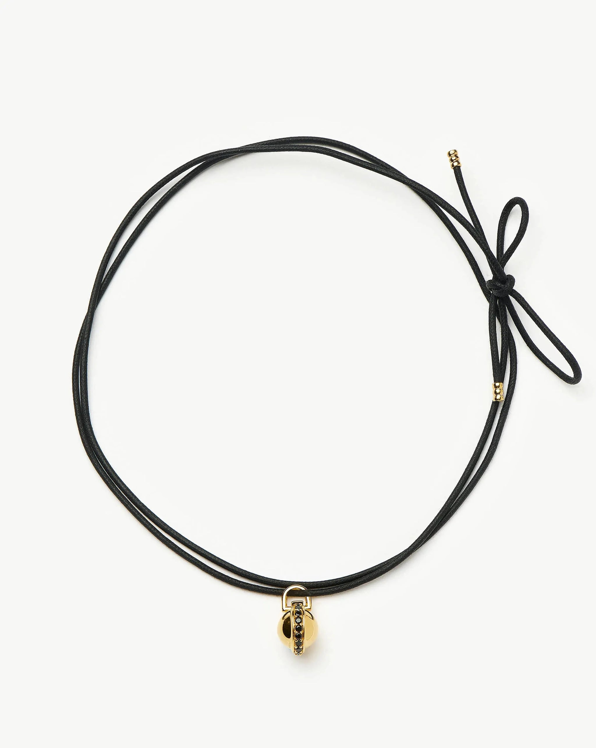 Orb Gemstone Pendant Cord Necklace | 18ct Gold Plated / Black Spinel Necklaces Missoma