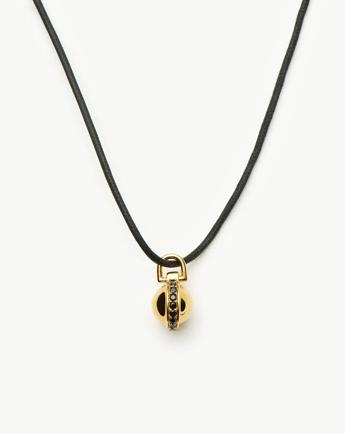 Orb Gemstone Pendant Cord Necklace | 18ct Gold Plated / Black Spinel Necklaces Missoma