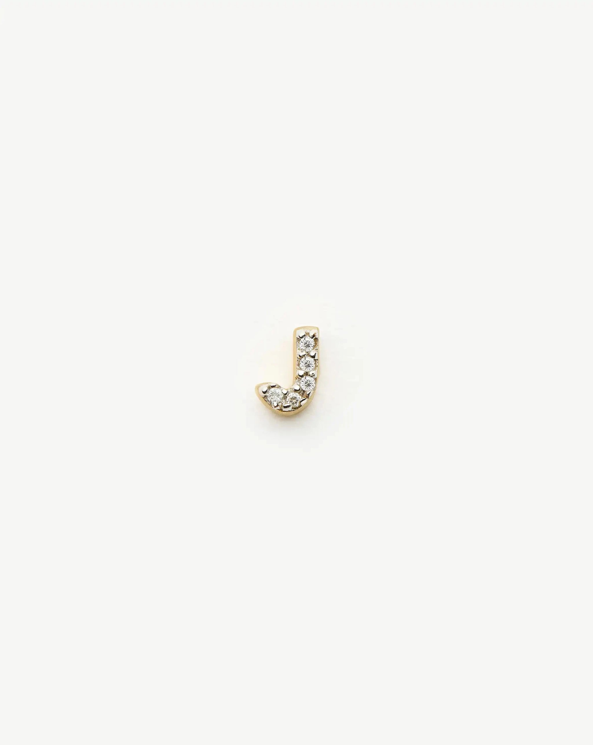 Pave Initial Single Stud Earring - Initial J | 18ct Gold Vermeil/Cubic Zirconia Earrings Missoma