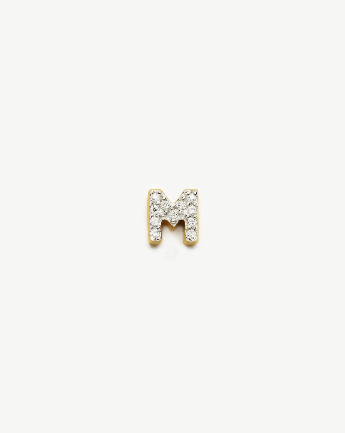 Pave Initial Single Stud Earring - Initial M | 18ct Gold Vermeil/Cubic Zirconia Earrings Missoma