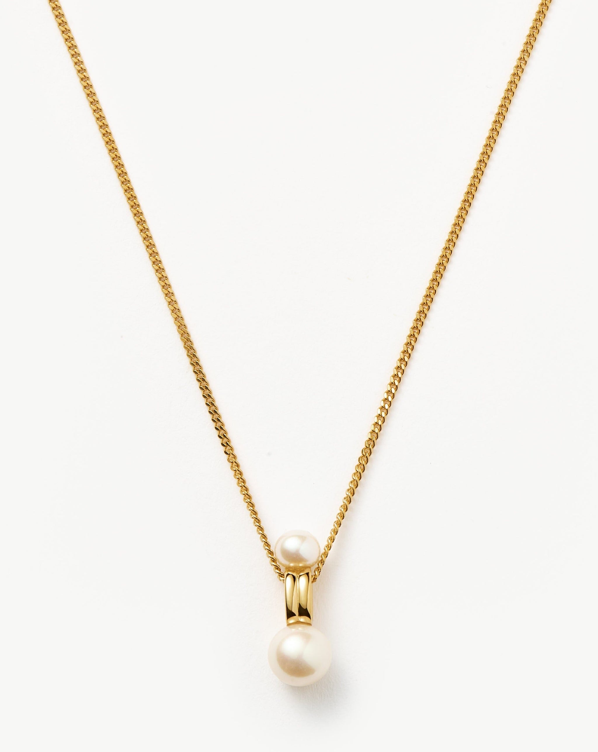 Pearl Ridge Pendant Chain Necklace | 18ct Gold Plated Vermeil/Pearl Necklaces Missoma