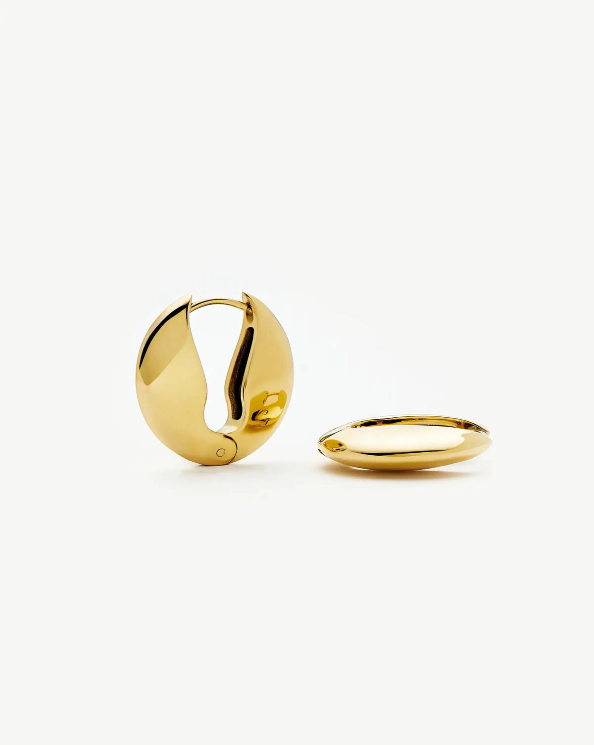 Pebble Hinged Hoop Earrings | 18ct Gold Plated Earrings Missoma