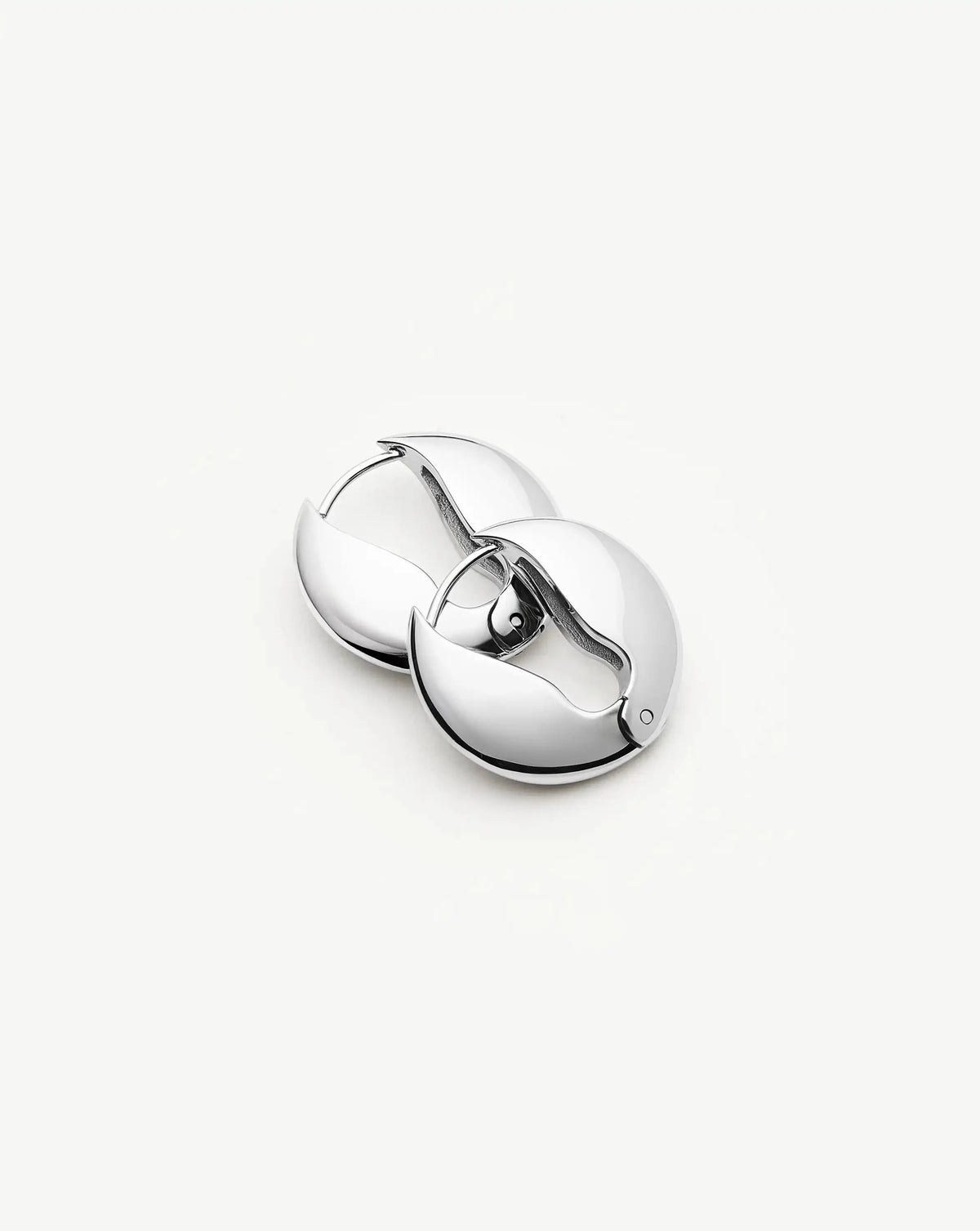 Pebble Hinged Hoop Earrings | Platinum Plated Earrings Missoma