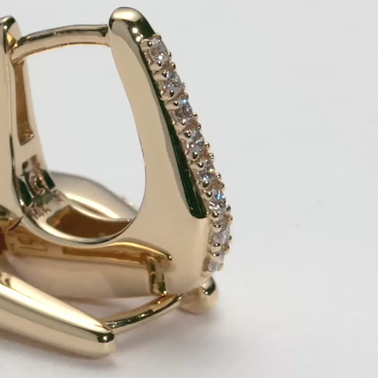 Lucy Williams Fine Diamond Arco Huggies | 14ct Yellow Gold Earrings Missoma