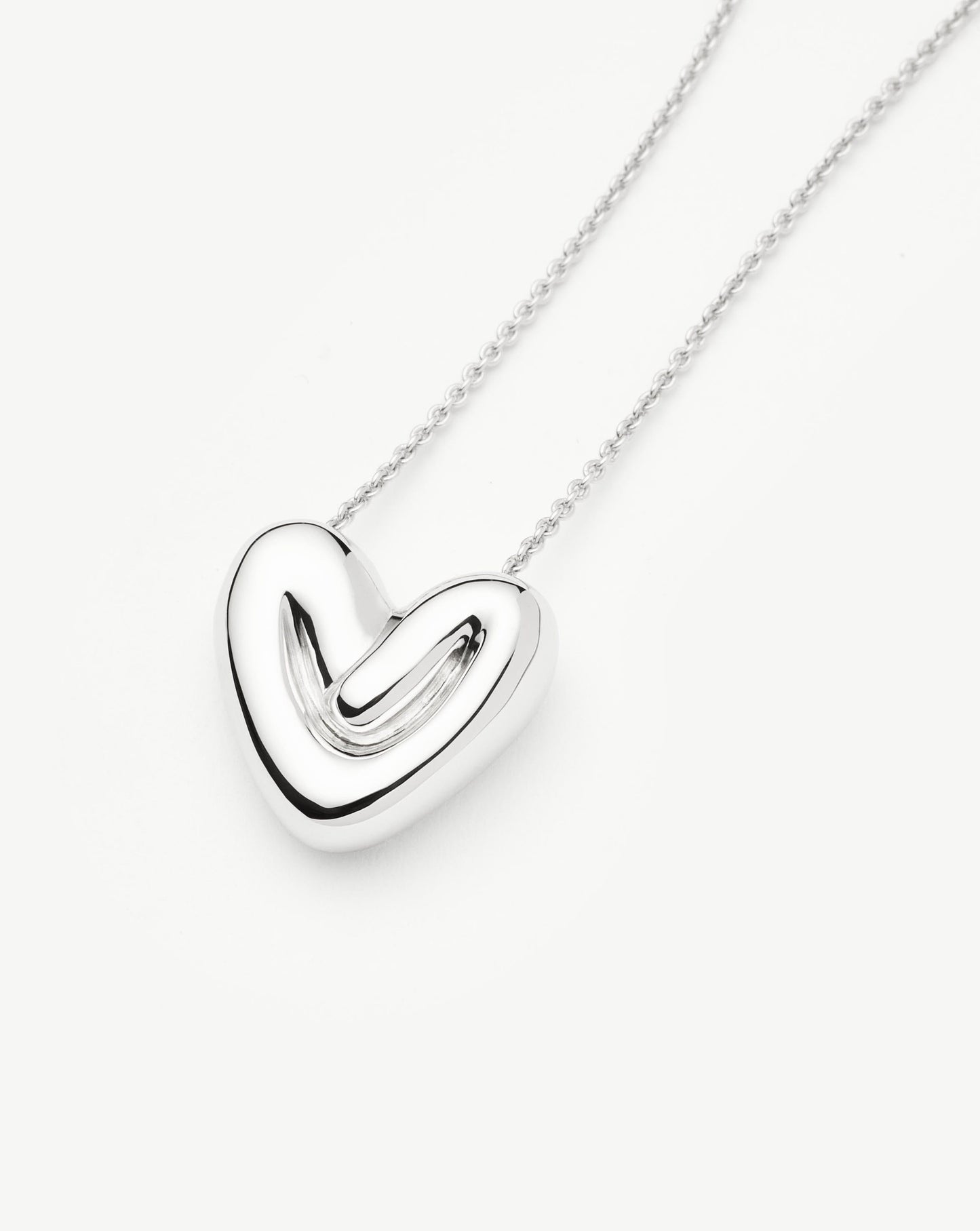 Puffy Heart Pendant Necklace | Silver Plated Necklaces Missoma