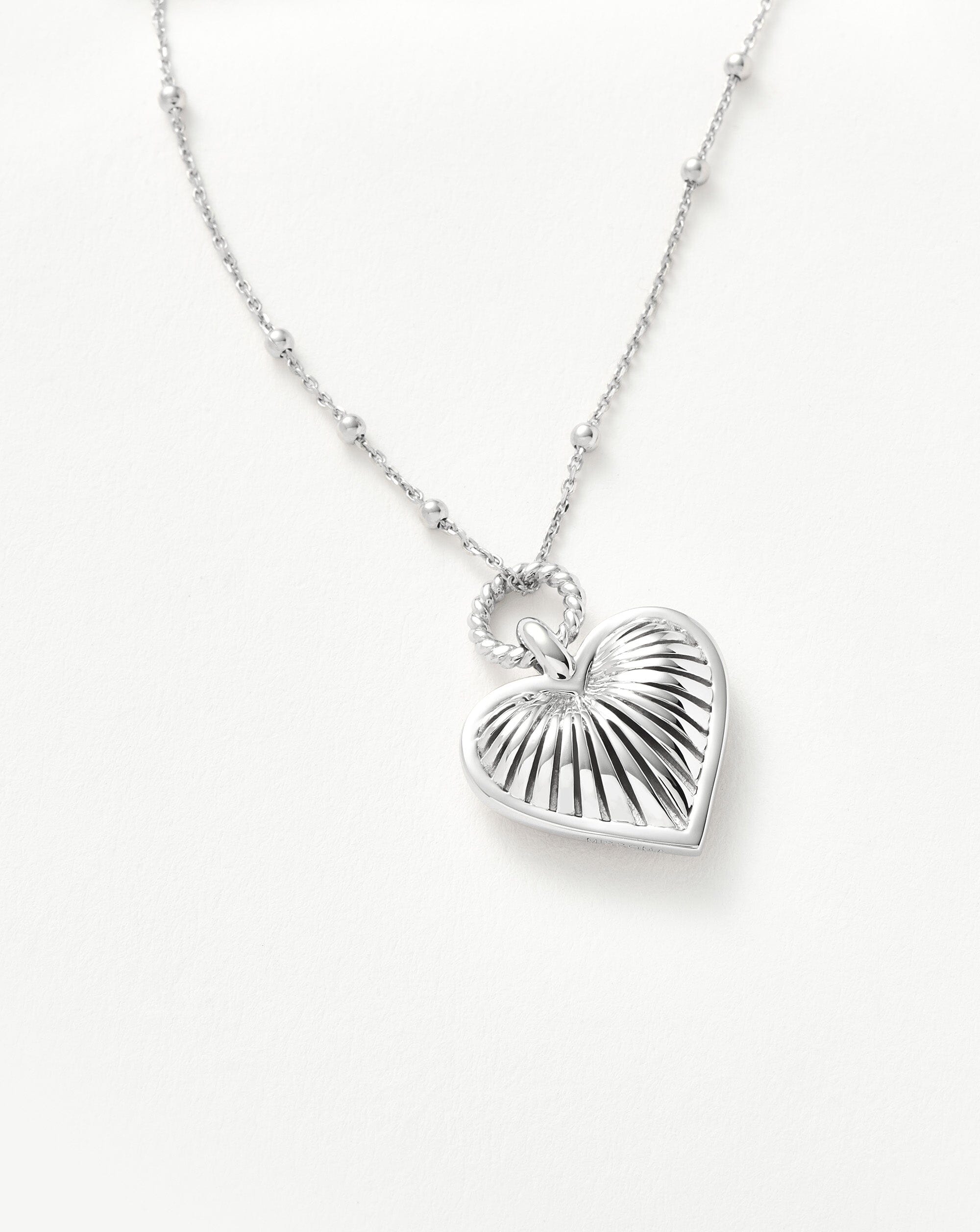 Ridge Heart Charm Necklace Necklaces Missoma 