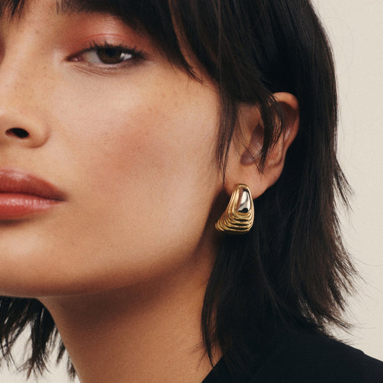 Ridge Oversized Stud Earrings Earrings Missoma