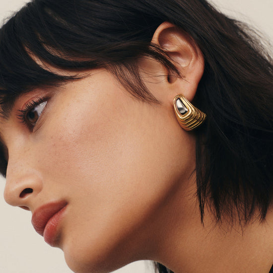 Ridge Oversized Stud Earrings Earrings Missoma