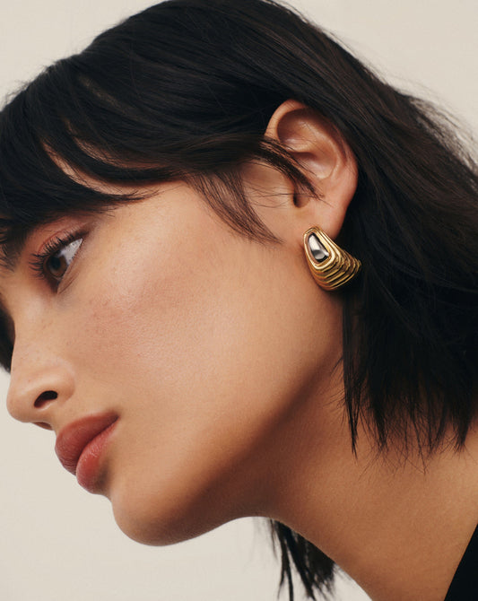 Ridge Oversized Stud Earrings Earrings Missoma