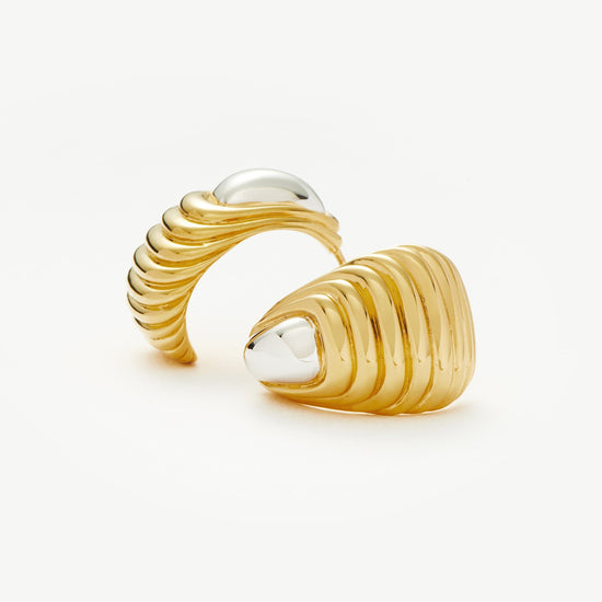 Ridge Oversized Stud Earrings | Mixed Metal Earrings Missoma