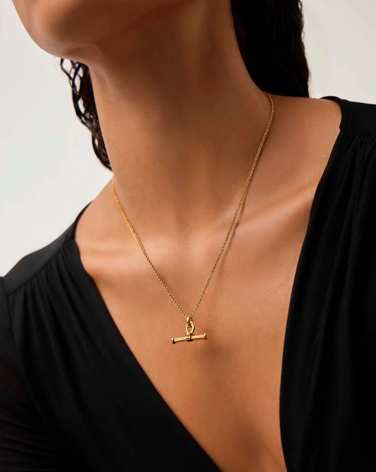 Ridge T-Bar Chain Necklace | 18ct Gold Plated Necklaces Missoma