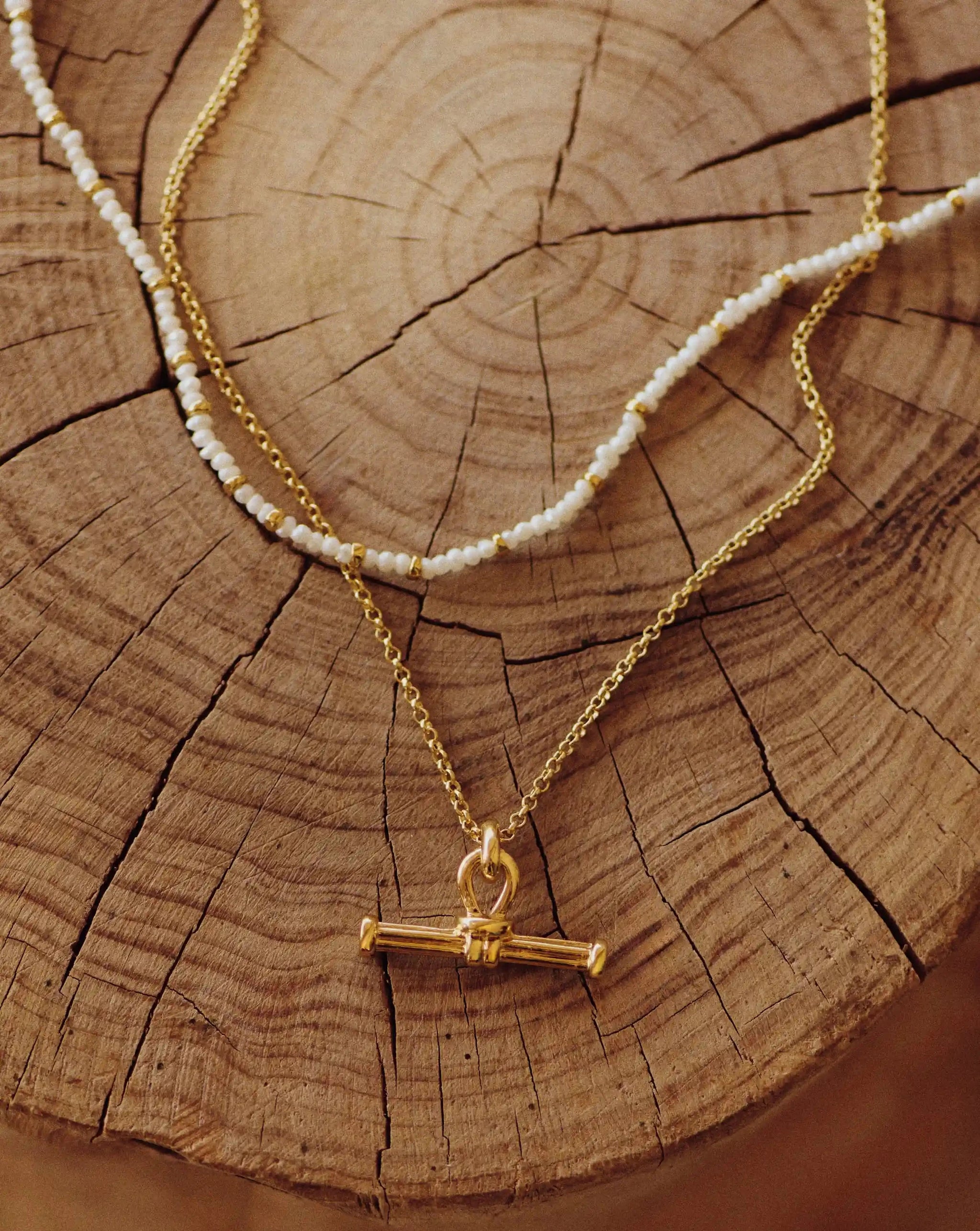 Ridge T-Bar Chain Necklace | 18ct Gold Plated Necklaces Missoma