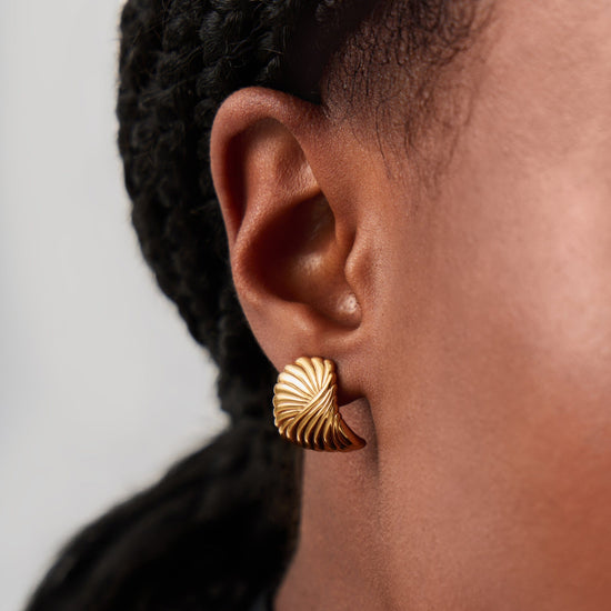 Ripple Stud Earrings | 18ct Gold Plated Earrings Missoma