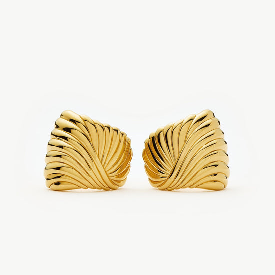 Ripple Stud Earrings | 18ct Gold Plated Earrings Missoma