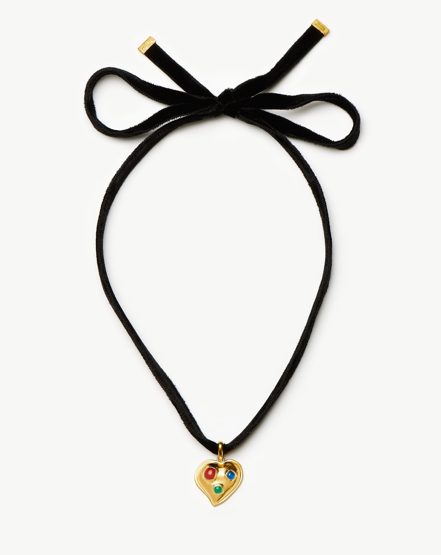 Rouje Ella Heart Gemstone Velvet Necklace | 18ct Gold Plated Missoma