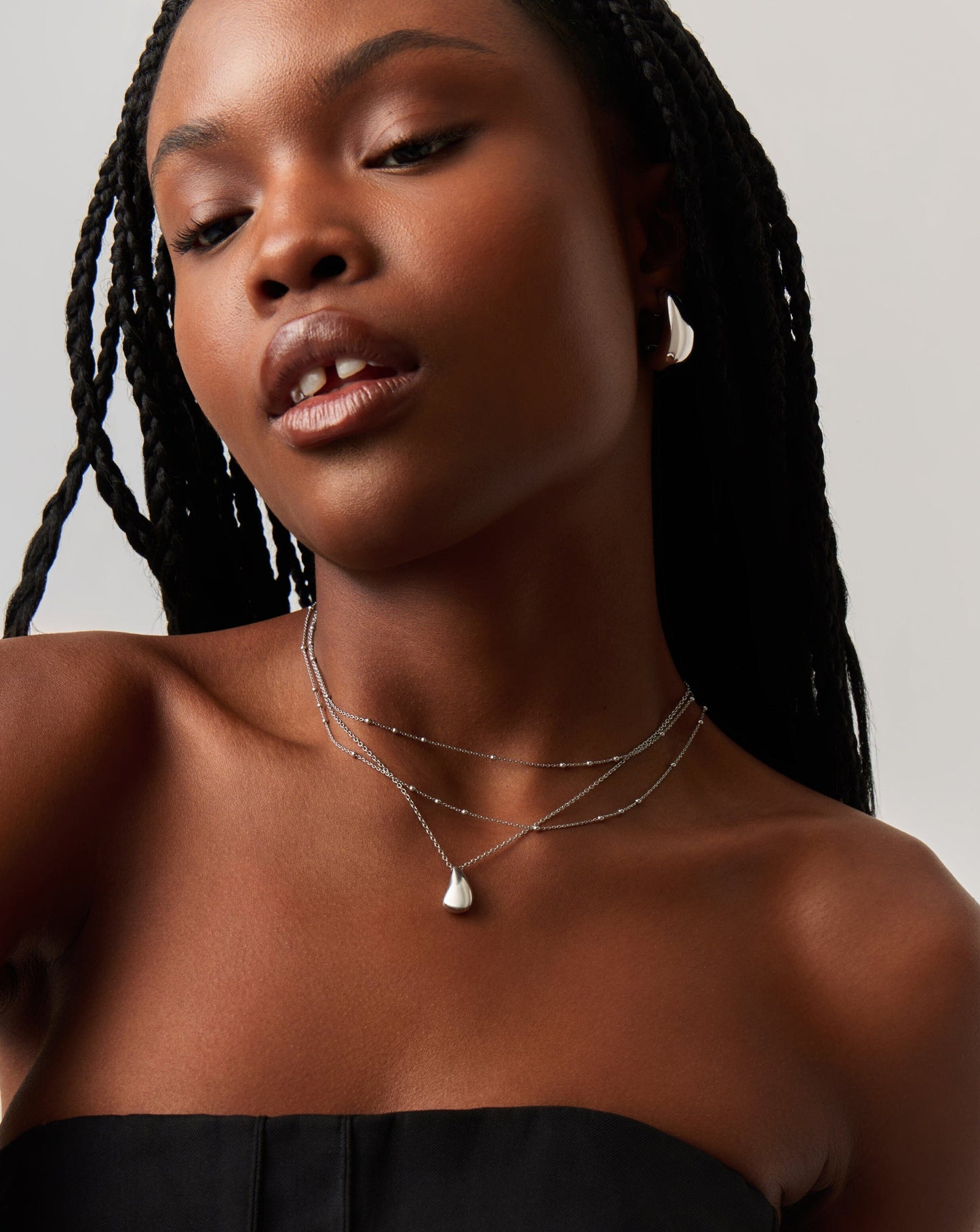 Savi Droplet Pendant & Double Necklace Set | Sterling Silver Layering Sets Missoma