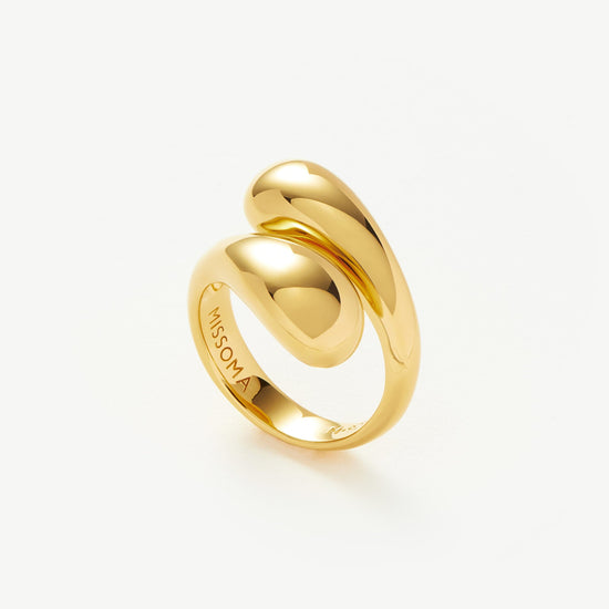 Savi Sculptural Crossover Ring | 18ct Gold Plated Vermeil Rings Missoma