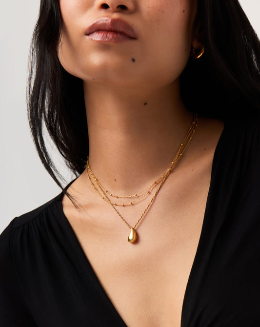 Savi Sculptural Droplet Pendant Necklace | 18ct Gold Vermeil Necklaces Missoma