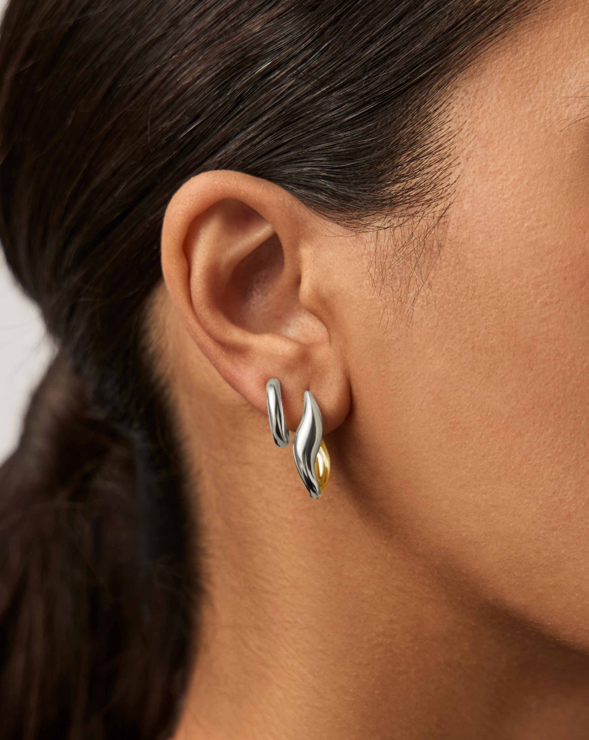 Savi Signature Hoop Set | Silver/Mixed Metal Layering Sets Missoma