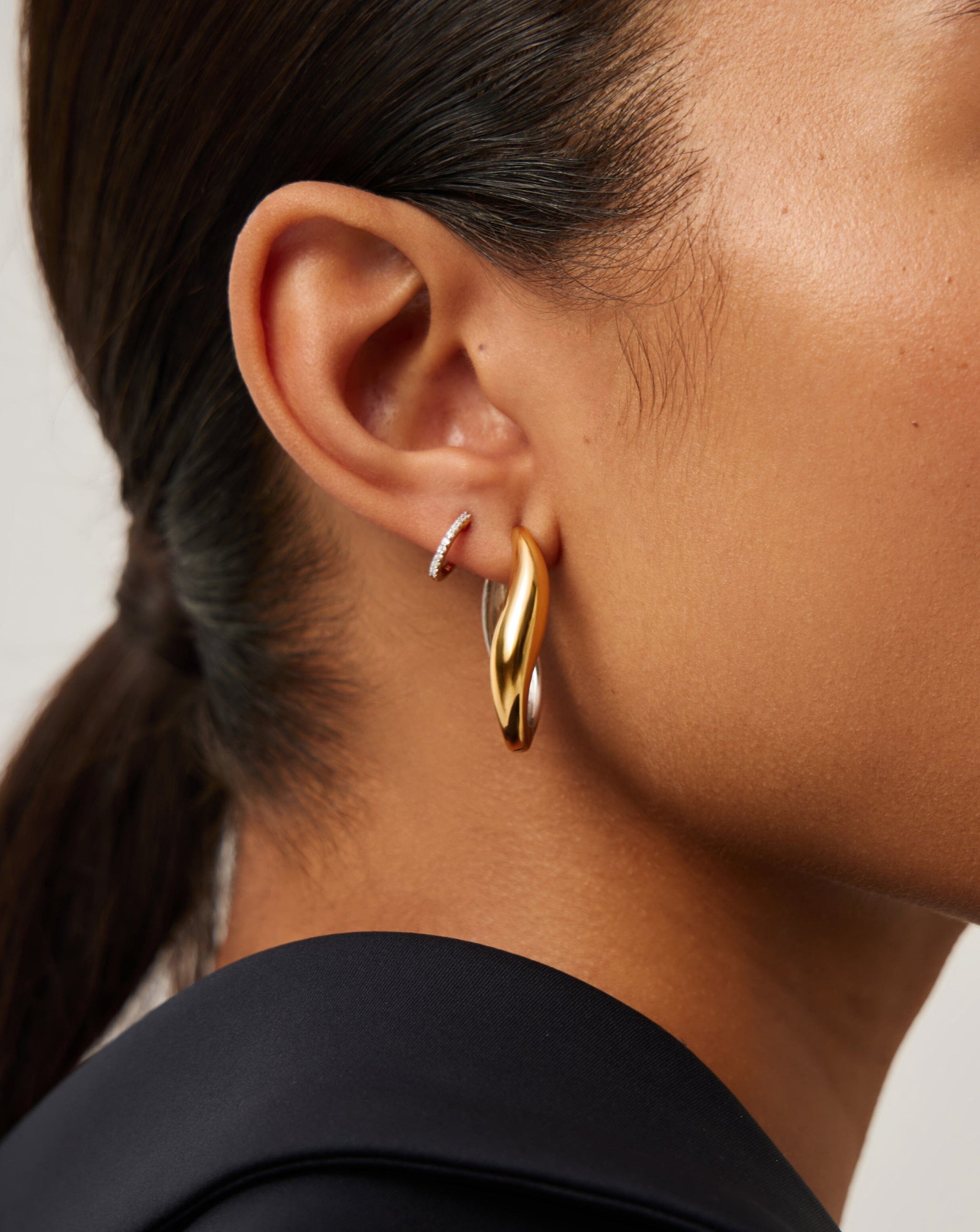 Savi Signature Large Hoop Earrings | Mix Metal Earrings Missoma