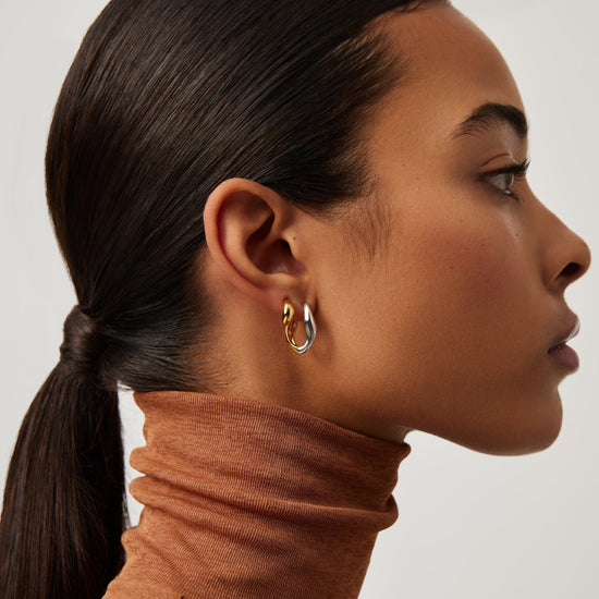 Savi Signature Small Hoop Earrings | Mix Metal Earrings Missoma