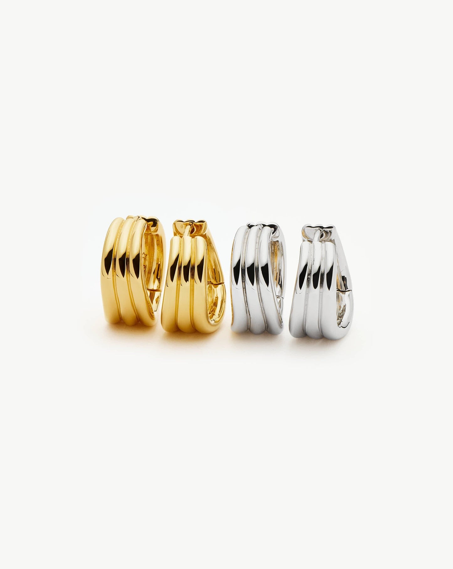 Savi Triple Ridge Hoop Earrings | Sterling Silver Earrings Missoma