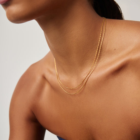 Savi Twisted Double Chain Necklace | 18ct Gold Plated Necklaces Missoma