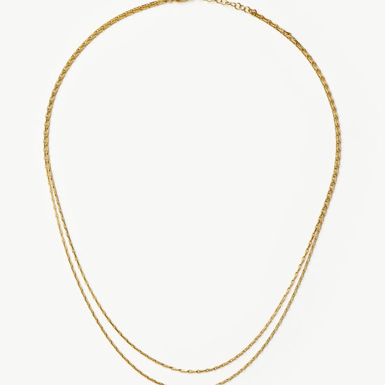 Savi Twisted Double Chain Necklace | 18ct Gold Plated Necklaces Missoma