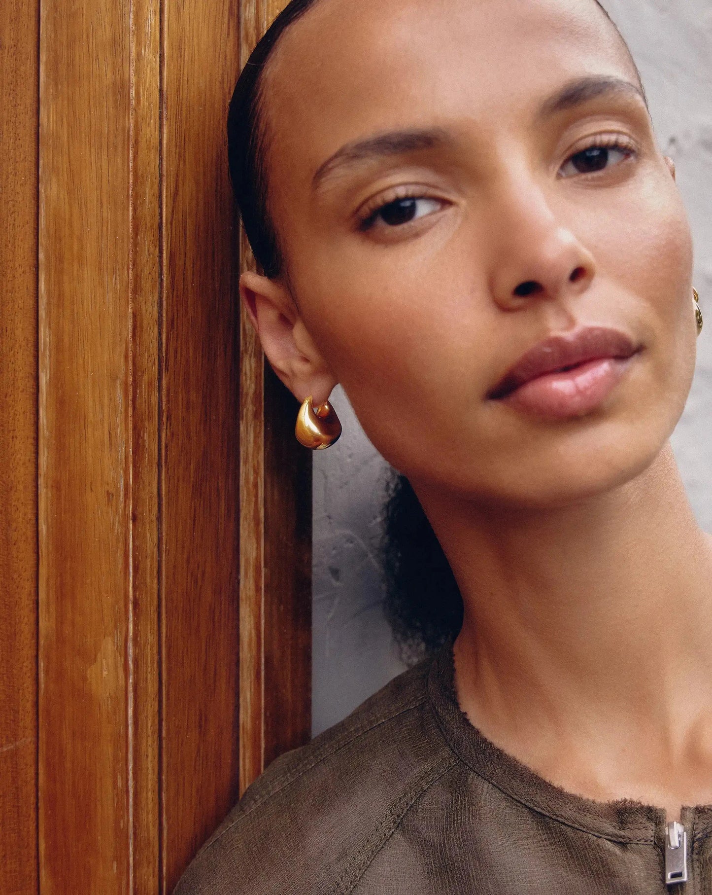 Sculptural Chubby Dome Small Hoop Earrings | 18ct Gold Plated Earrings Missoma