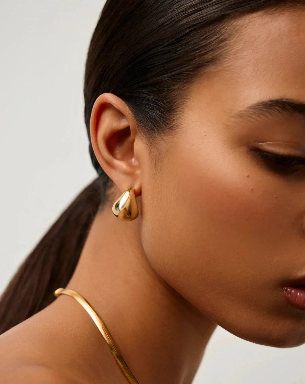 Sculptural Chubby Dome Small Hoop Earrings | 18ct Gold Plated Earrings Missoma