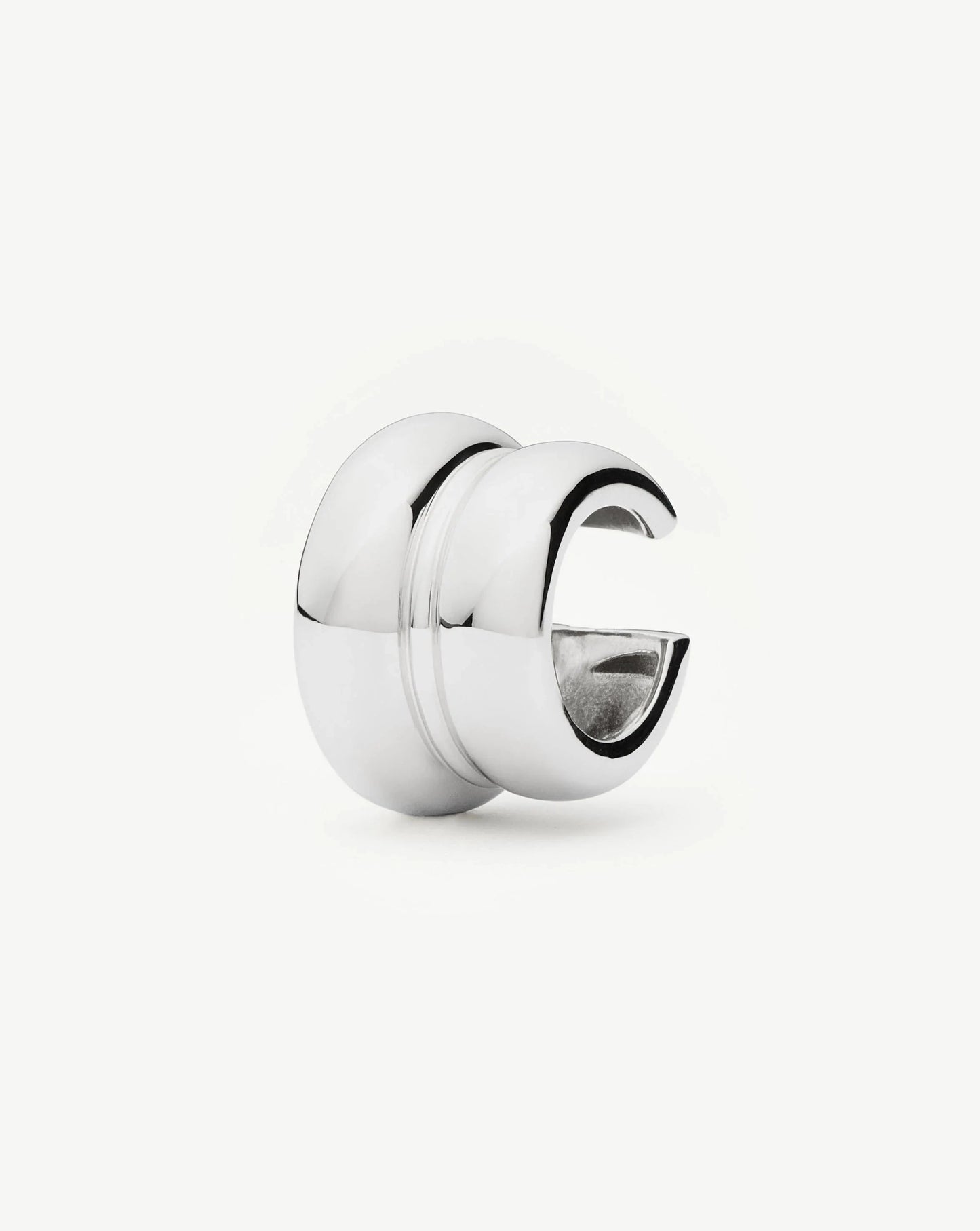 Sculptural Chubby Double Ear Cuff | Silver Plated Earrings Missoma