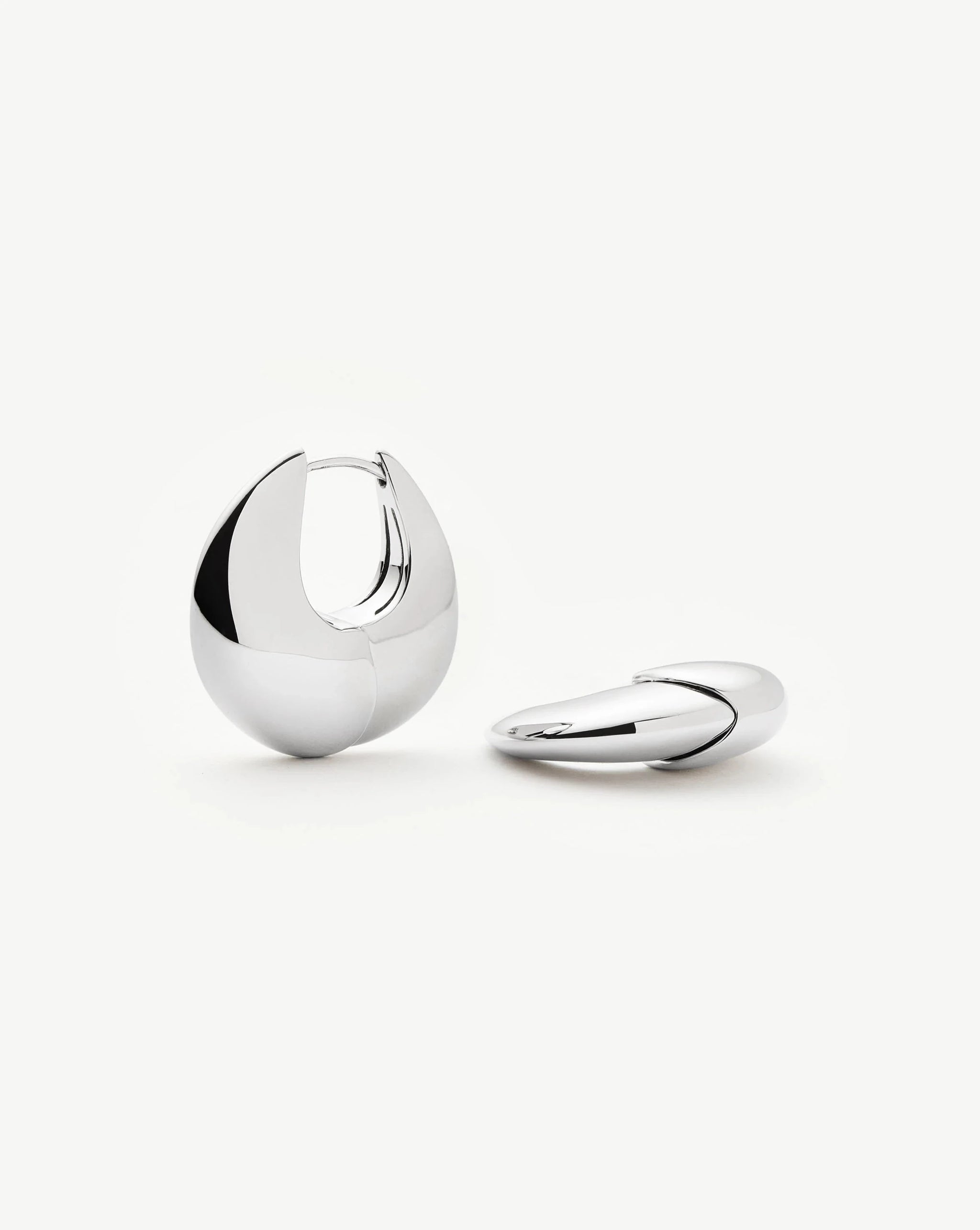 Sculptural Pebble Small Hoop Earrings | Silver Plated Earrings Missoma