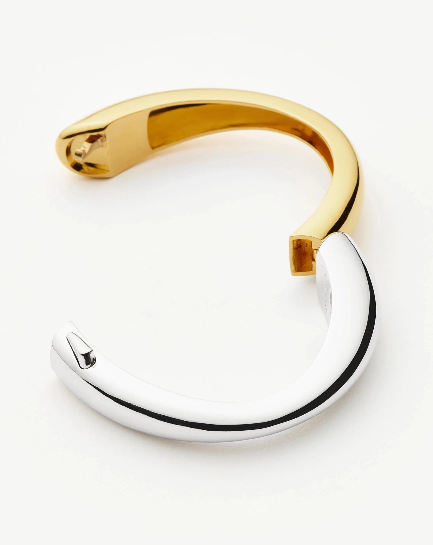 Sculptural Ridge Hinged Bangle | Mixed Metal Bracelets Missoma