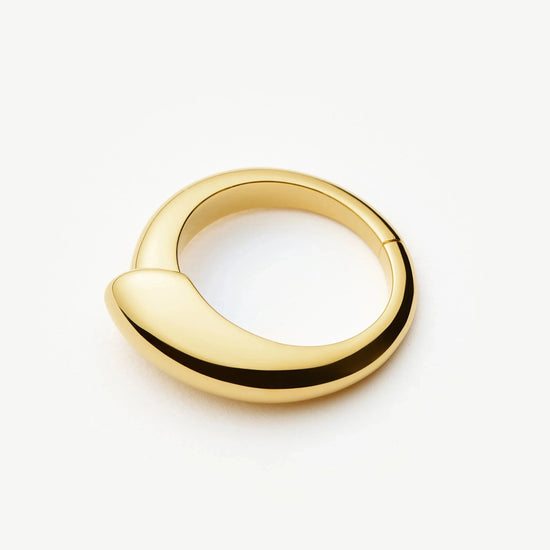 Sculptural Ridge Stacking Ring | 18ct Gold Vermeil Rings Missoma