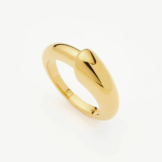 Sculptural Ridge Stacking Ring | 18ct Gold Vermeil Rings Missoma