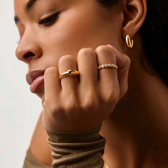 Sculptural Ridge Stacking Ring | 18ct Gold Vermeil Rings Missoma