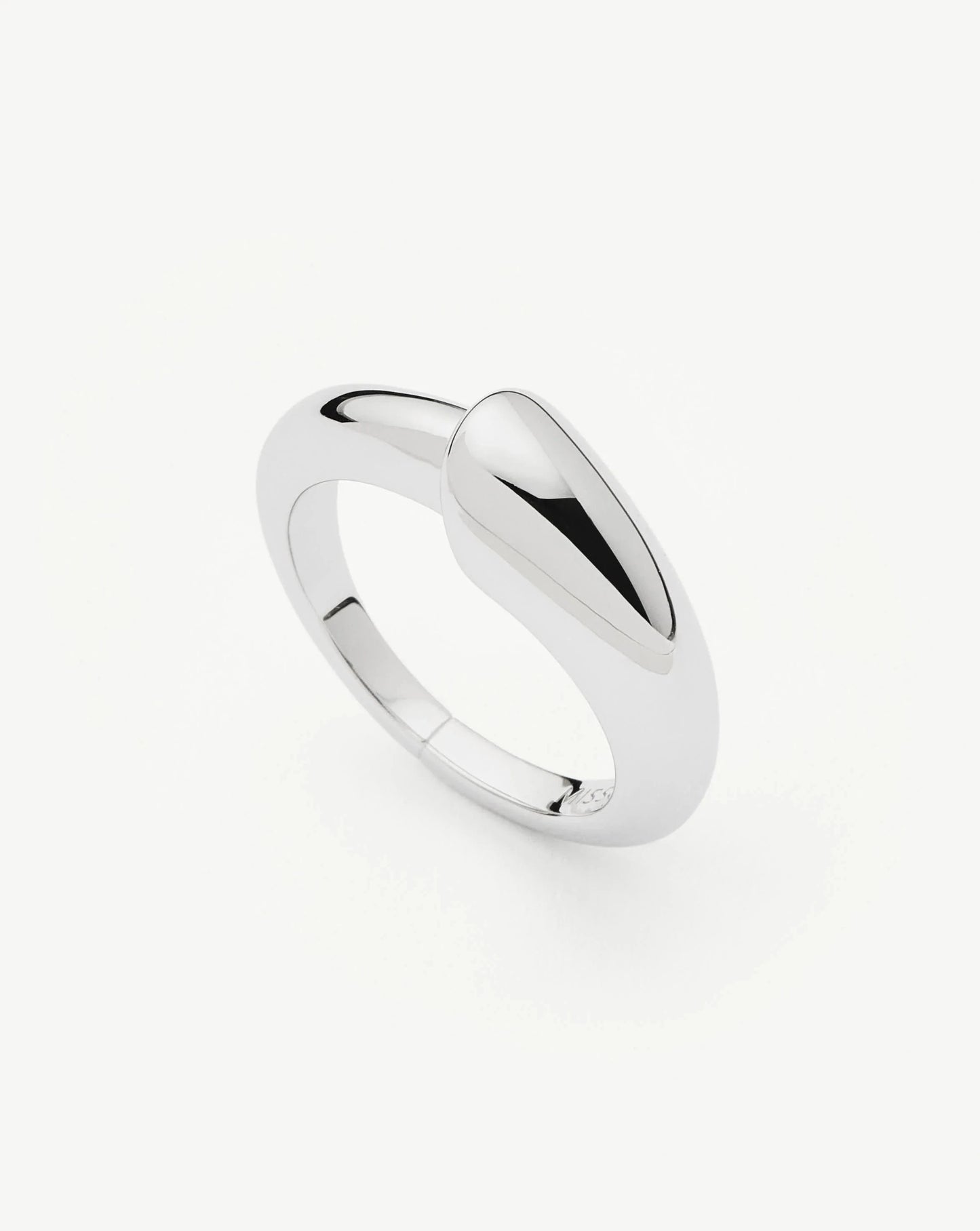 Sculptural Ridge Stacking Ring | Sterling Silver Rings Missoma